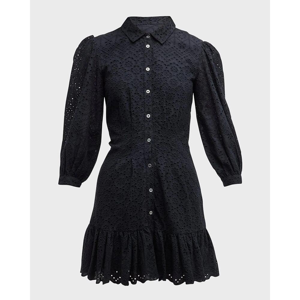 Veronica Beard Kylan Eyelet Button Down Mini Dress Sz 4